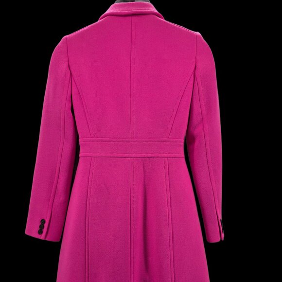 J.Crew Italian DoubleCloth Wool Lady Day Coat Thinsulate Fuchsia Pink Size 00 - Picture 2 of 14